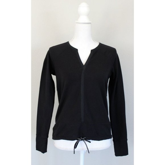 ATHLETA Sentry Tie Sweatshirt Black, Size XXS - Picture 1 of 6